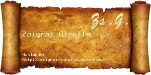 Zsigrai Gizella névjegykártya