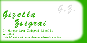 gizella zsigrai business card